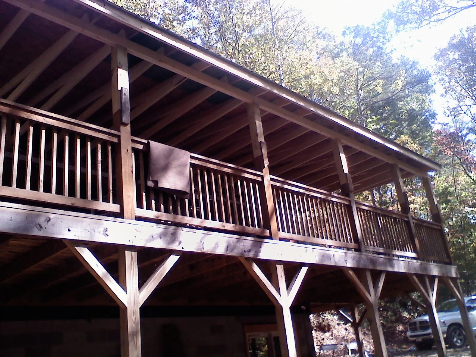 Timber framing under a new elevated porch and deck — Roof Leak Repair in Pasco by Roofing Brothers